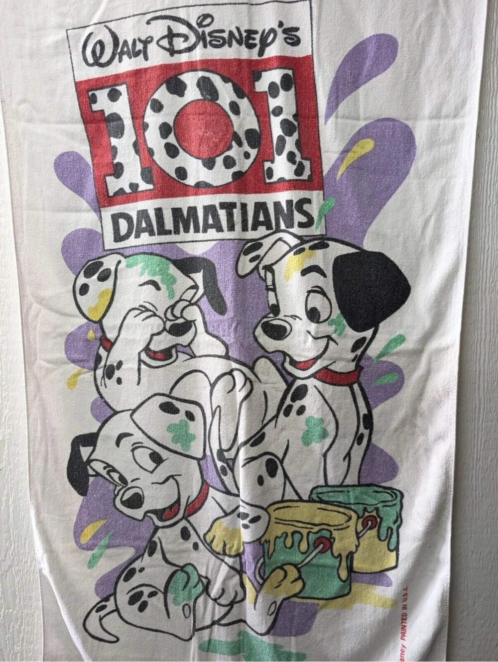 Vintage Franco Disney 101 Dalmatians Towel Y2K